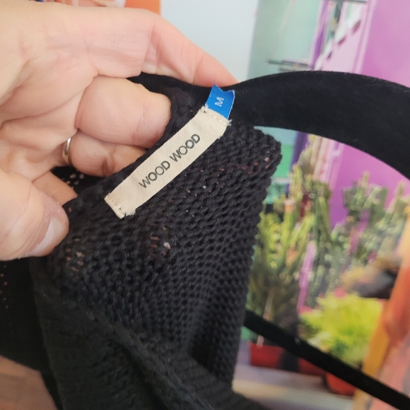 WOOD WOOD KNIT MIDI DRESS BLACK MEDIUM - Picture 2 of 3